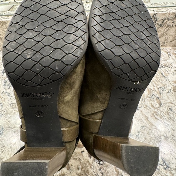 Jimmy Choo Olive Green Suede Ankle Boots size 37 - Picture 4 of 8